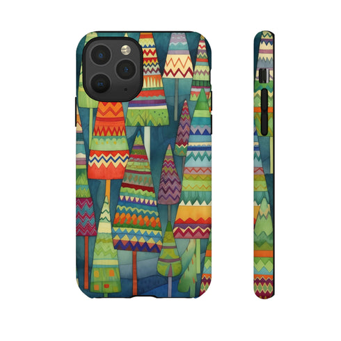 Knitted Christmas Trees - Impact Resistant Phone Case iPhone 11 Pro Matte